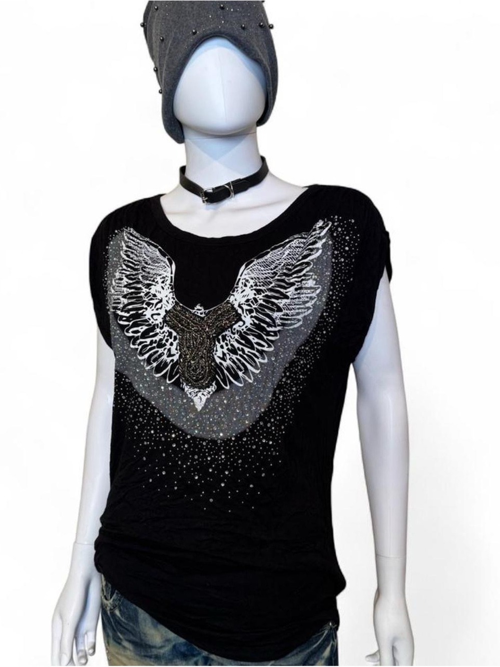 Black Women's Graphic Winged Eagle Tee